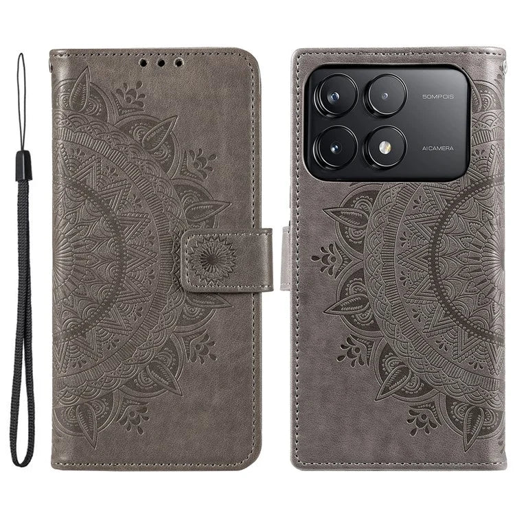 For Xiaomi Redmi K70 5G / K70 Pro 5G Cell Phone Case Mandala Flower Imprinted Leather Cover