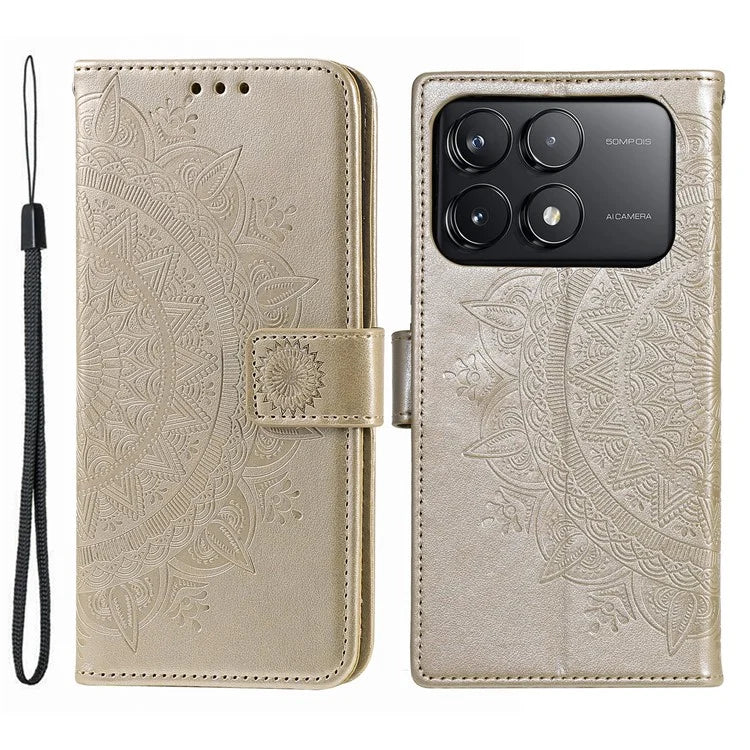 For Xiaomi Redmi K70 5G / K70 Pro 5G Cell Phone Case Mandala Flower Imprinted Leather Cover