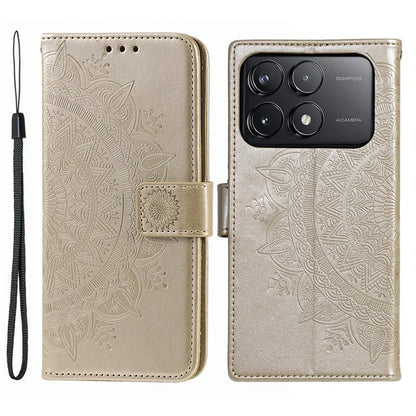For Xiaomi Redmi K70 5G / K70 Pro 5G Cell Phone Case Mandala Flower Imprinted Leather Cover