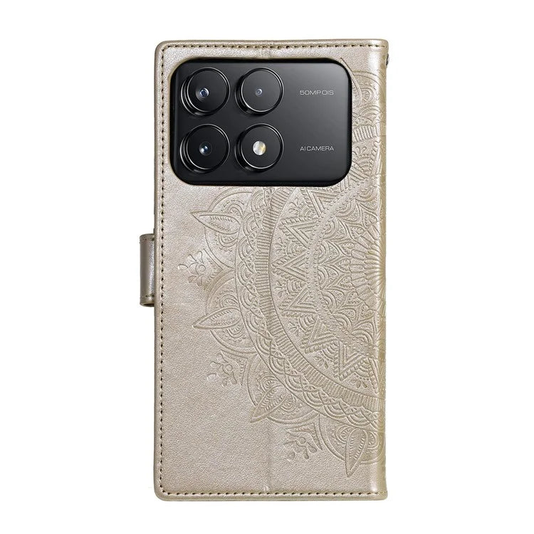 For Xiaomi Redmi K70 5G / K70 Pro 5G Cell Phone Case Mandala Flower Imprinted Leather Cover