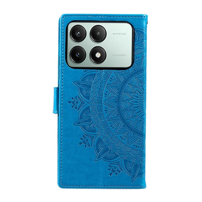 For Xiaomi Redmi K70E 5G / Poco X6 Pro 5G Case PU Leather+TPU Mandala Flower Imprinted Cover with Wrist Strap