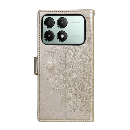 For Xiaomi Redmi K70E 5G / Poco X6 Pro 5G Case PU Leather+TPU Mandala Flower Imprinted Cover with Wrist Strap