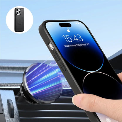 DENIOR For iPhone 15 Pro Magnetic Phone Case Kickstand Cover Detachable Card Bag
