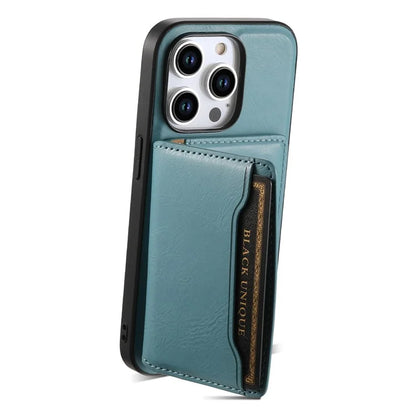 DENIOR For iPhone 15 Pro Magnetic Phone Case Kickstand Cover Detachable Card Bag