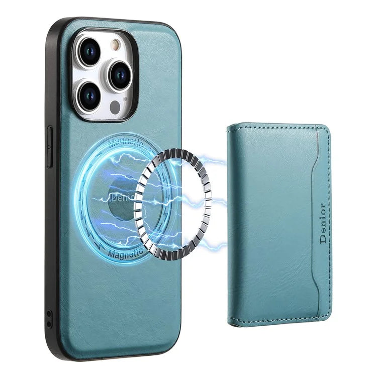 DENIOR For iPhone 15 Pro Max Phone Cover Compatible with MagSafe Detachable Card Case Kickstand