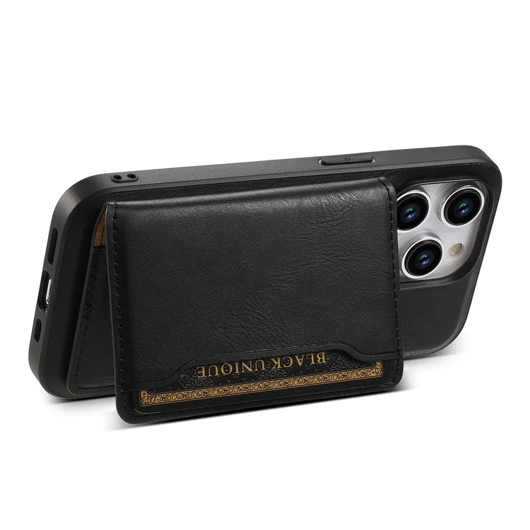DENIOR For iPhone 15 Pro Max Phone Cover Compatible with MagSafe Detachable Card Case Kickstand