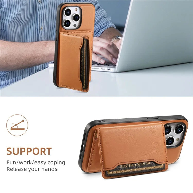 DENIOR For iPhone 15 Pro Max Phone Cover Compatible with MagSafe Detachable Card Case Kickstand