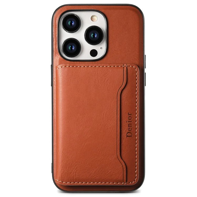 DENIOR For iPhone 15 Pro Max Phone Cover Compatible with MagSafe Detachable Card Case Kickstand