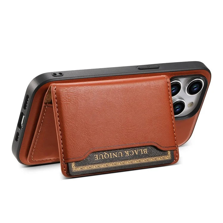 DENIOR For iPhone 15 Pro Max Phone Cover Compatible with MagSafe Detachable Card Case Kickstand