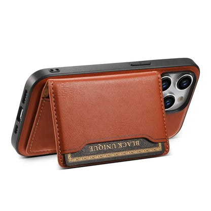 DENIOR For iPhone 15 Pro Max Phone Cover Compatible with MagSafe Detachable Card Case Kickstand