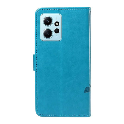 For Xiaomi Redmi Note 12 4G Cell Phone Case Apricot Blossom Butterfly Pattern Imprinted Leather Cover