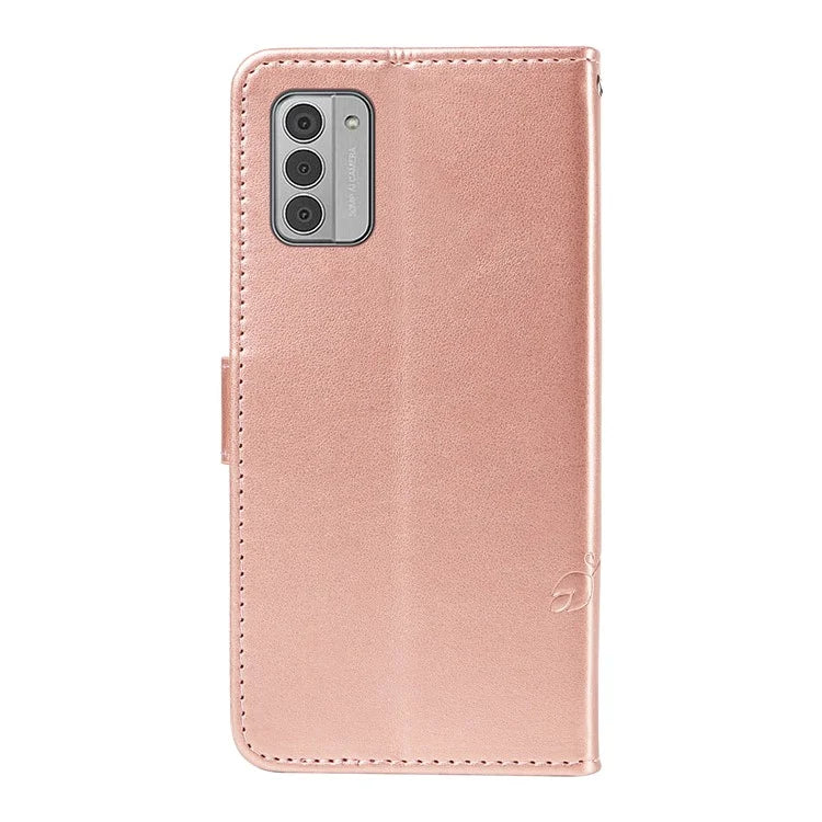 For Nokia G42 Magnetic Case Imprint Flower Butterfly Pattern Stand Wallet Cover