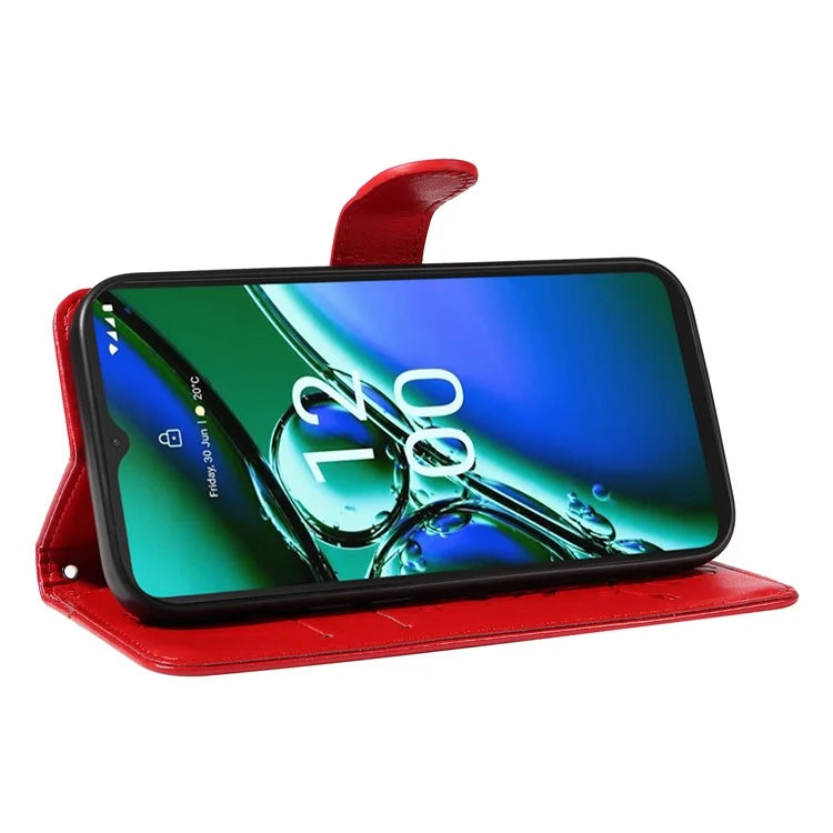For Nokia G42 Magnetic Case Imprint Flower Butterfly Pattern Stand Wallet Cover