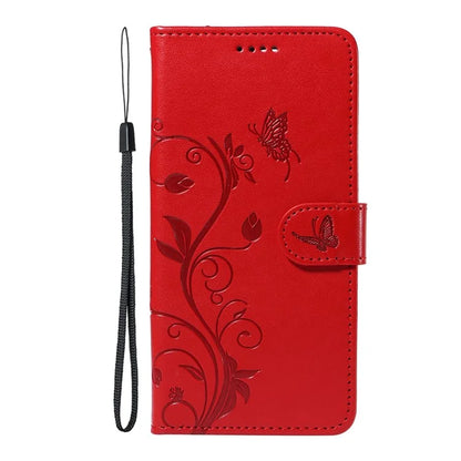 For Nokia G42 Magnetic Case Imprint Flower Butterfly Pattern Stand Wallet Cover