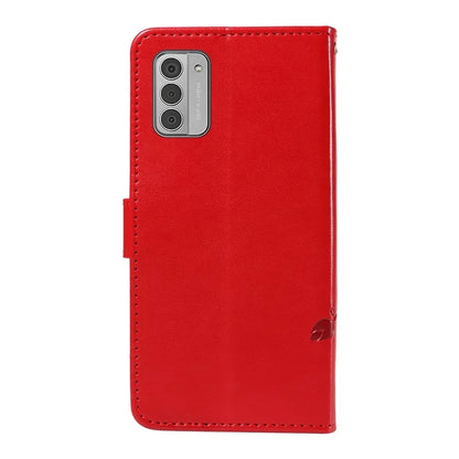 For Nokia G42 Magnetic Case Imprint Flower Butterfly Pattern Stand Wallet Cover