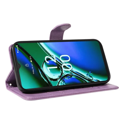 For Nokia G42 Magnetic Case Imprint Flower Butterfly Pattern Stand Wallet Cover