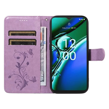 For Nokia G42 Magnetic Case Imprint Flower Butterfly Pattern Stand Wallet Cover