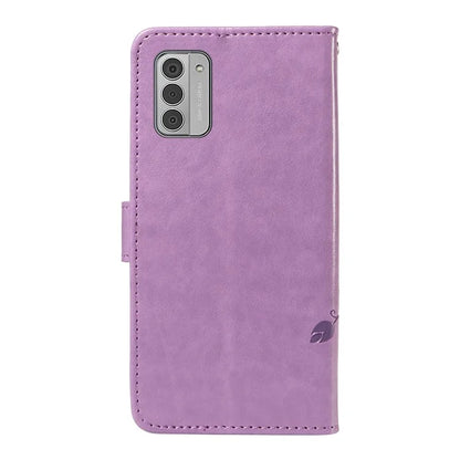 For Nokia G42 Magnetic Case Imprint Flower Butterfly Pattern Stand Wallet Cover