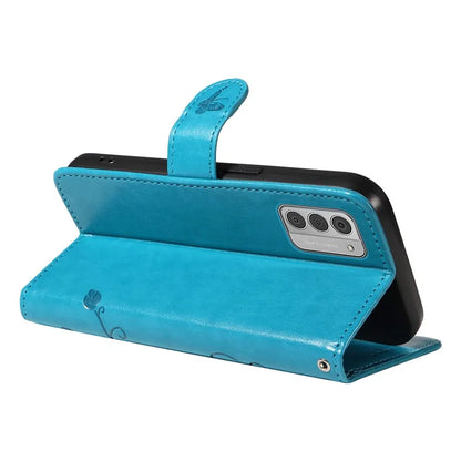 For Nokia G42 Magnetic Case Imprint Flower Butterfly Pattern Stand Wallet Cover