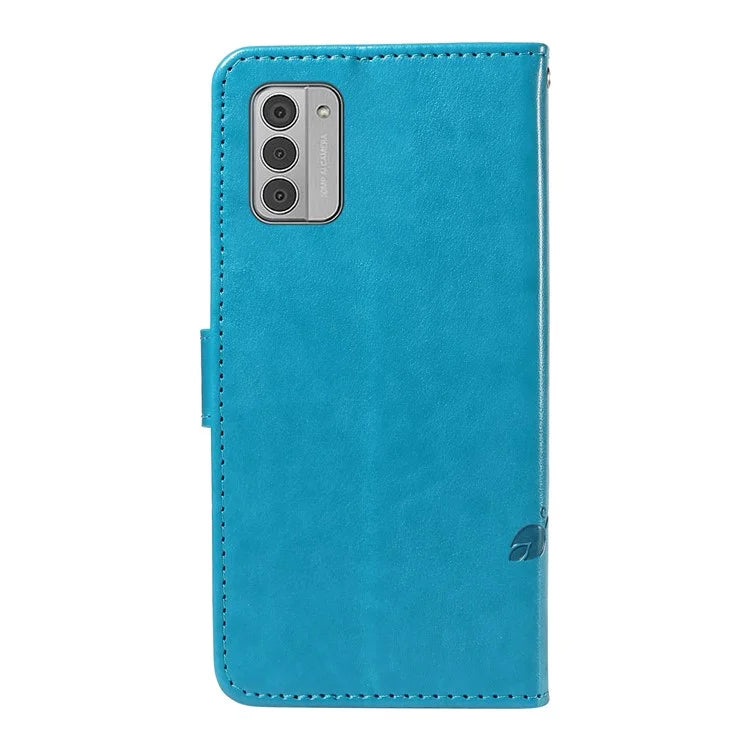 For Nokia G42 Magnetic Case Imprint Flower Butterfly Pattern Stand Wallet Cover