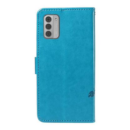 For Nokia G42 Magnetic Case Imprint Flower Butterfly Pattern Stand Wallet Cover