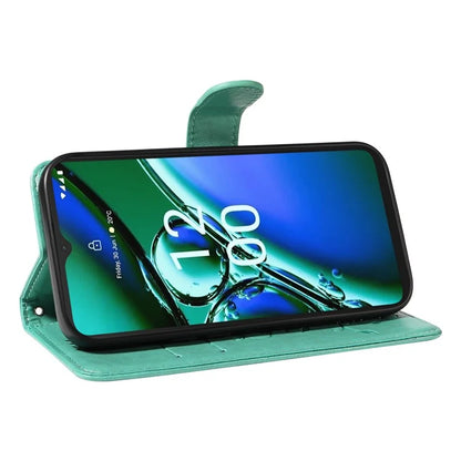 For Nokia G42 Magnetic Case Imprint Flower Butterfly Pattern Stand Wallet Cover