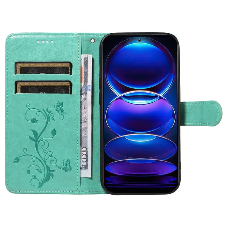 For Xiaomi Redmi Note 12 5G (China) / (India) / (Global) / Poco X5 5G Case Butterfly Flower Imprinted Phone Cover