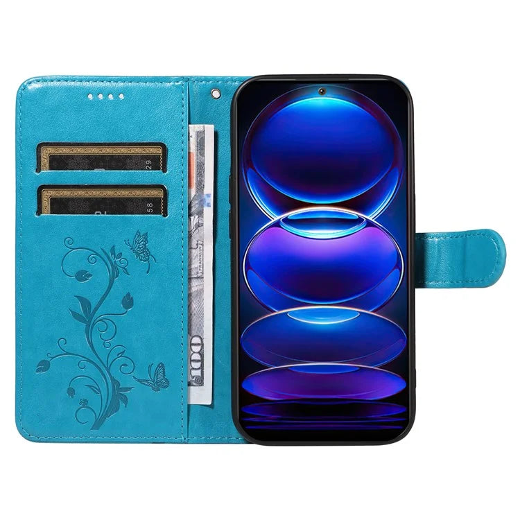 For Xiaomi Redmi Note 12 5G (China) / (India) / (Global) / Poco X5 5G Case Butterfly Flower Imprinted Phone Cover