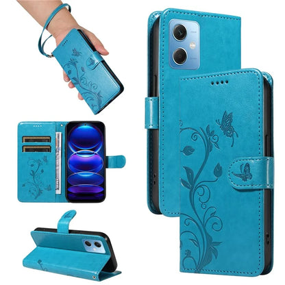 For Xiaomi Redmi Note 12 5G (China) / (India) / (Global) / Poco X5 5G Case Butterfly Flower Imprinted Phone Cover
