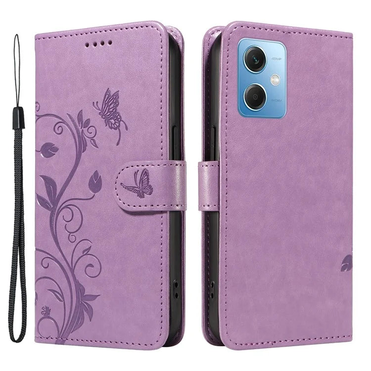 For Xiaomi Redmi Note 12 5G (China) / (India) / (Global) / Poco X5 5G Case Butterfly Flower Imprinted Phone Cover