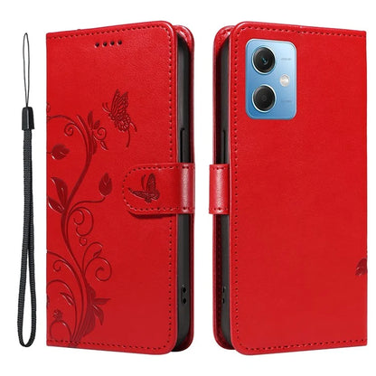 For Xiaomi Redmi Note 12 5G (China) / (India) / (Global) / Poco X5 5G Case Butterfly Flower Imprinted Phone Cover