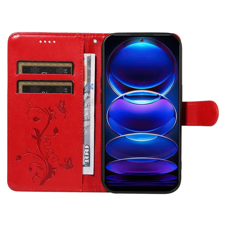 For Xiaomi Redmi Note 12 5G (China) / (India) / (Global) / Poco X5 5G Case Butterfly Flower Imprinted Phone Cover