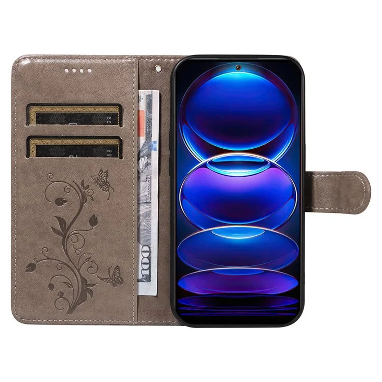 For Xiaomi Redmi Note 12 5G (China) / (India) / (Global) / Poco X5 5G Case Butterfly Flower Imprinted Phone Cover