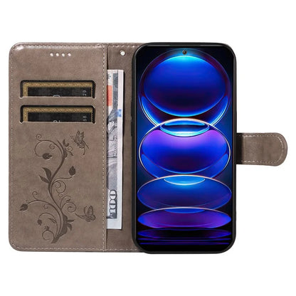 For Xiaomi Redmi Note 12 5G (China) / (India) / (Global) / Poco X5 5G Case Butterfly Flower Imprinted Phone Cover