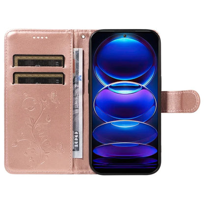For Xiaomi Redmi Note 12 5G (China) / (India) / (Global) / Poco X5 5G Case Butterfly Flower Imprinted Phone Cover