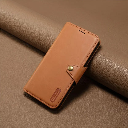 DENIOR For Samsung Galaxy S24 Leather Wallet Case Stand Cover Cowhide Texture