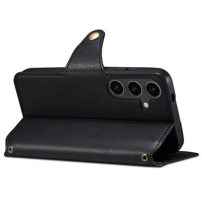 DENIOR For Samsung Galaxy S24 Leather Wallet Case Stand Cover Cowhide Texture