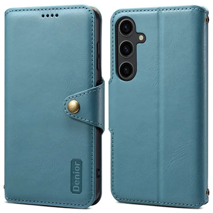 DENIOR For Samsung Galaxy S24 Leather Wallet Case Stand Cover Cowhide Texture