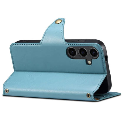DENIOR For Samsung Galaxy S24 Leather Wallet Case Stand Cover Cowhide Texture