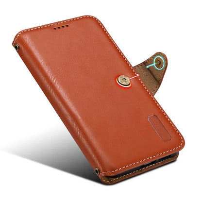 DENIOR For Samsung Galaxy S24 Leather Wallet Case Stand Cover Cowhide Texture