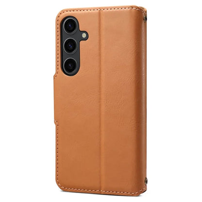 DENIOR For Samsung Galaxy S24+ Phone Case Cowhide Texture Leather Wallet Cover