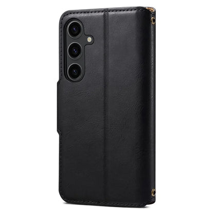 DENIOR For Samsung Galaxy S24+ Phone Case Cowhide Texture Leather Wallet Cover