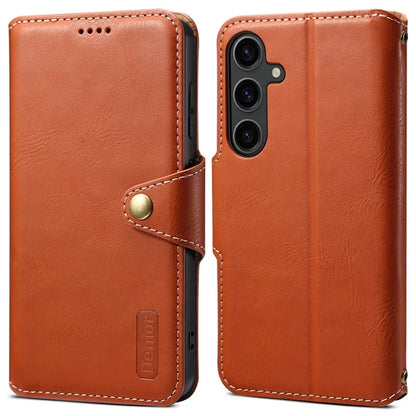 DENIOR For Samsung Galaxy S24+ Phone Case Cowhide Texture Leather Wallet Cover