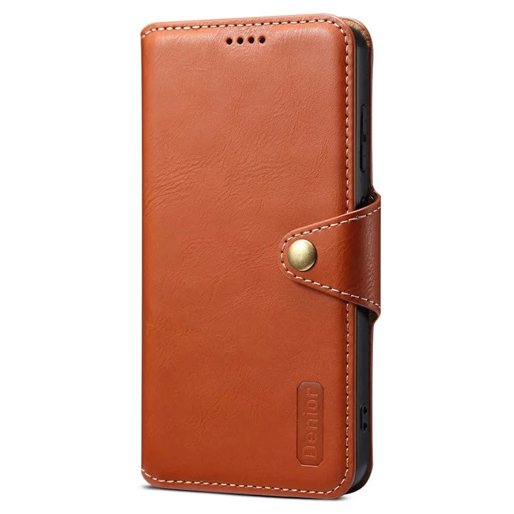DENIOR For Samsung Galaxy S24+ Phone Case Cowhide Texture Leather Wallet Cover