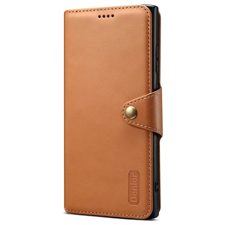 DENIOR For Samsung Galaxy S24 Ultra Case Cowhide Texture Leather Wallet Cover