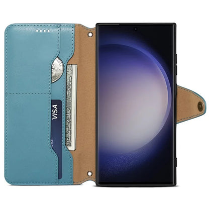DENIOR For Samsung Galaxy S24 Ultra Case Cowhide Texture Leather Wallet Cover