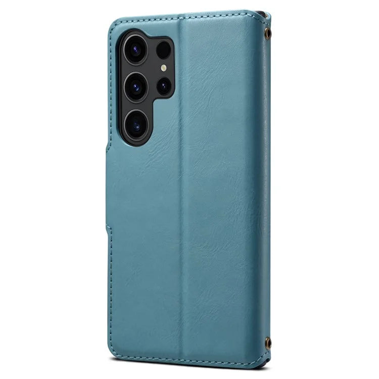 DENIOR For Samsung Galaxy S24 Ultra Case Cowhide Texture Leather Wallet Cover