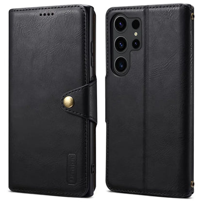 DENIOR For Samsung Galaxy S24 Ultra Case Cowhide Texture Leather Wallet Cover