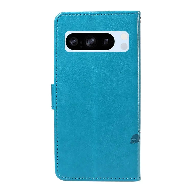 For Google Pixel 8 Pro Case PU Leather Card Slots Phone Protector with Butterfly Flower Pattern