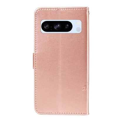For Google Pixel 8 Pro Case PU Leather Card Slots Phone Protector with Butterfly Flower Pattern
